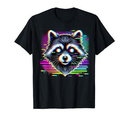Raccoon Psychedelic Trippy Vaporwave T-Shirt - Custom Art Print Men Women - T-Shirt, Sweatshirt, Hoodie
