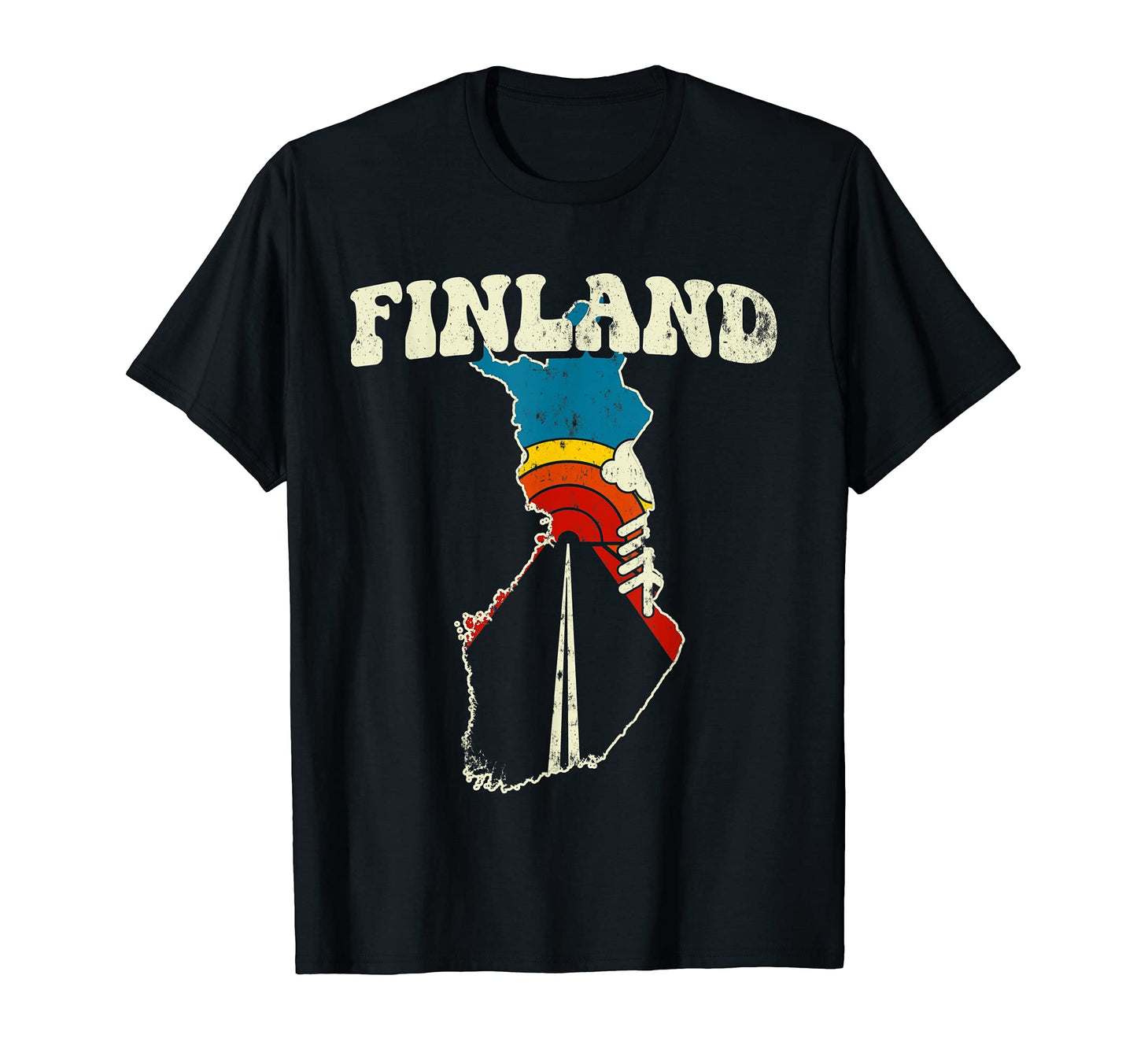 Finland Finnish Country Rainbow 70S T-Shirt - Fun Novelty Design Men Women - T-Shirt, Sweatshirt, Hoodie