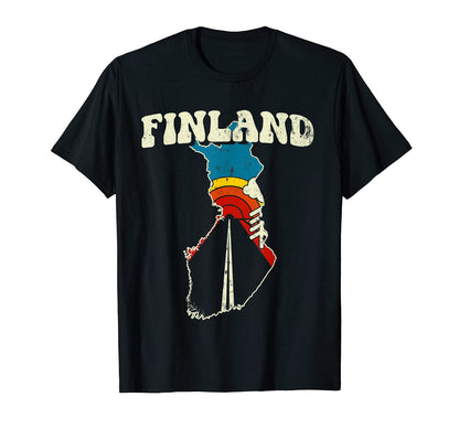 Finland Finnish Country Rainbow 70S T-Shirt - Fun Novelty Design Men Women - T-Shirt, Sweatshirt, Hoodie