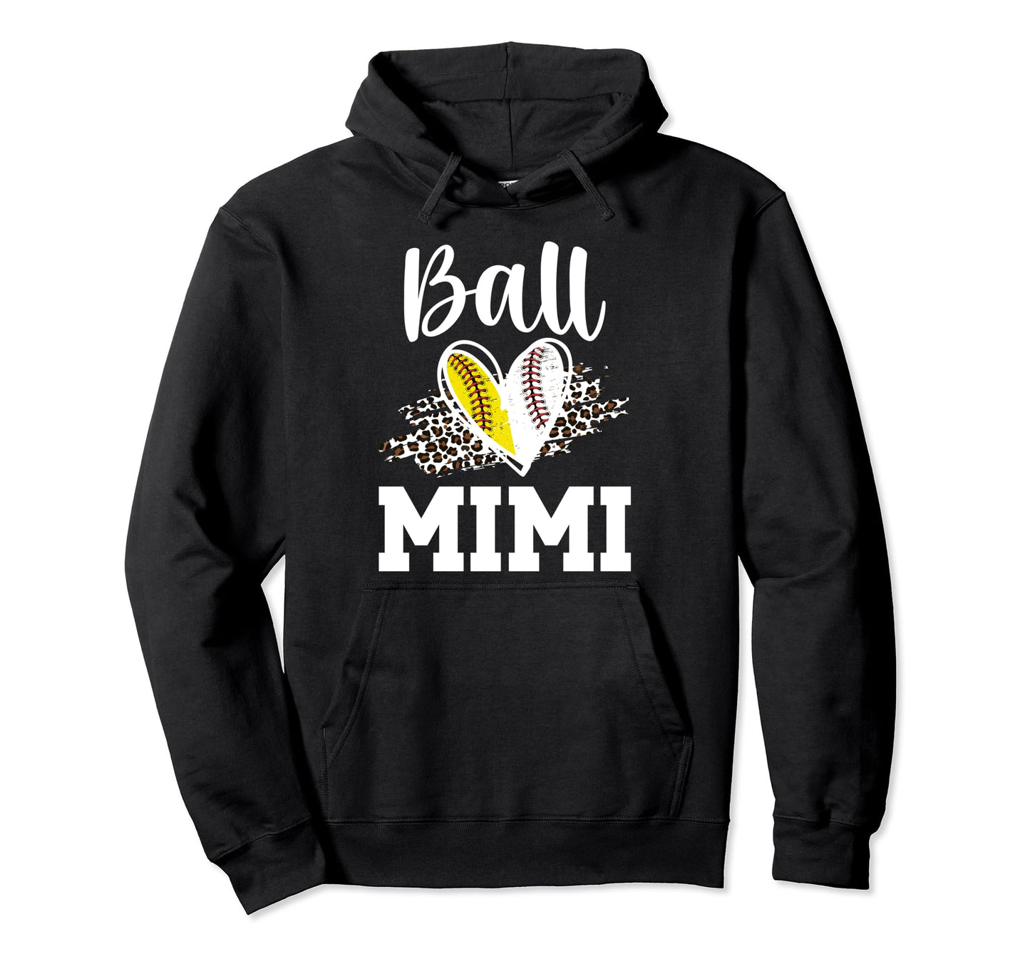 Ball Mimi Heart Baseball Softball Mimi Hoodie - Custom Art Print Men Women - T-Shirt, Sweatshirt, Hoodie