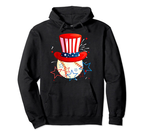Baseball Uncle Sam 4Th July Hoodie - Casual Everyday Wear for Adults - T-Shirt, Sweatshirt, Hoodie