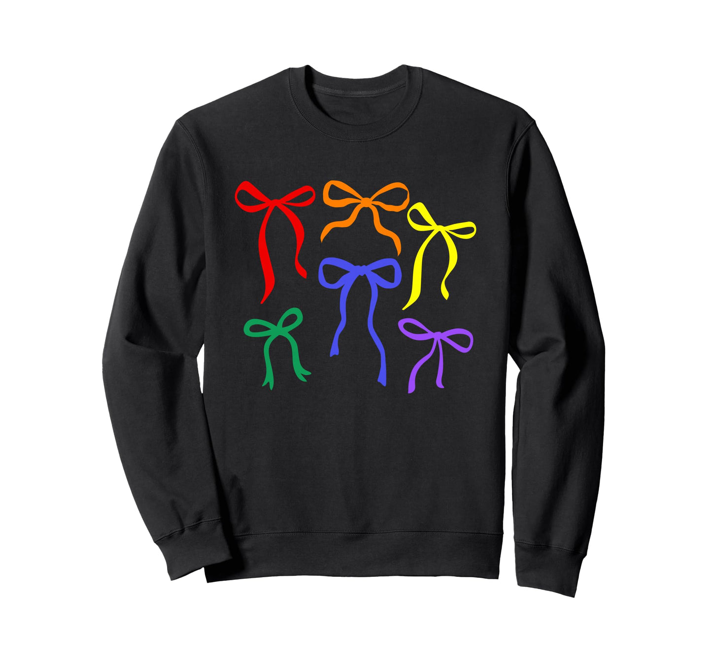 Gay Pride Rainbow Coquette Bows Sweatshirt - Casual Everyday Wear Unisex - T-Shirt, Sweatshirt, Hoodie