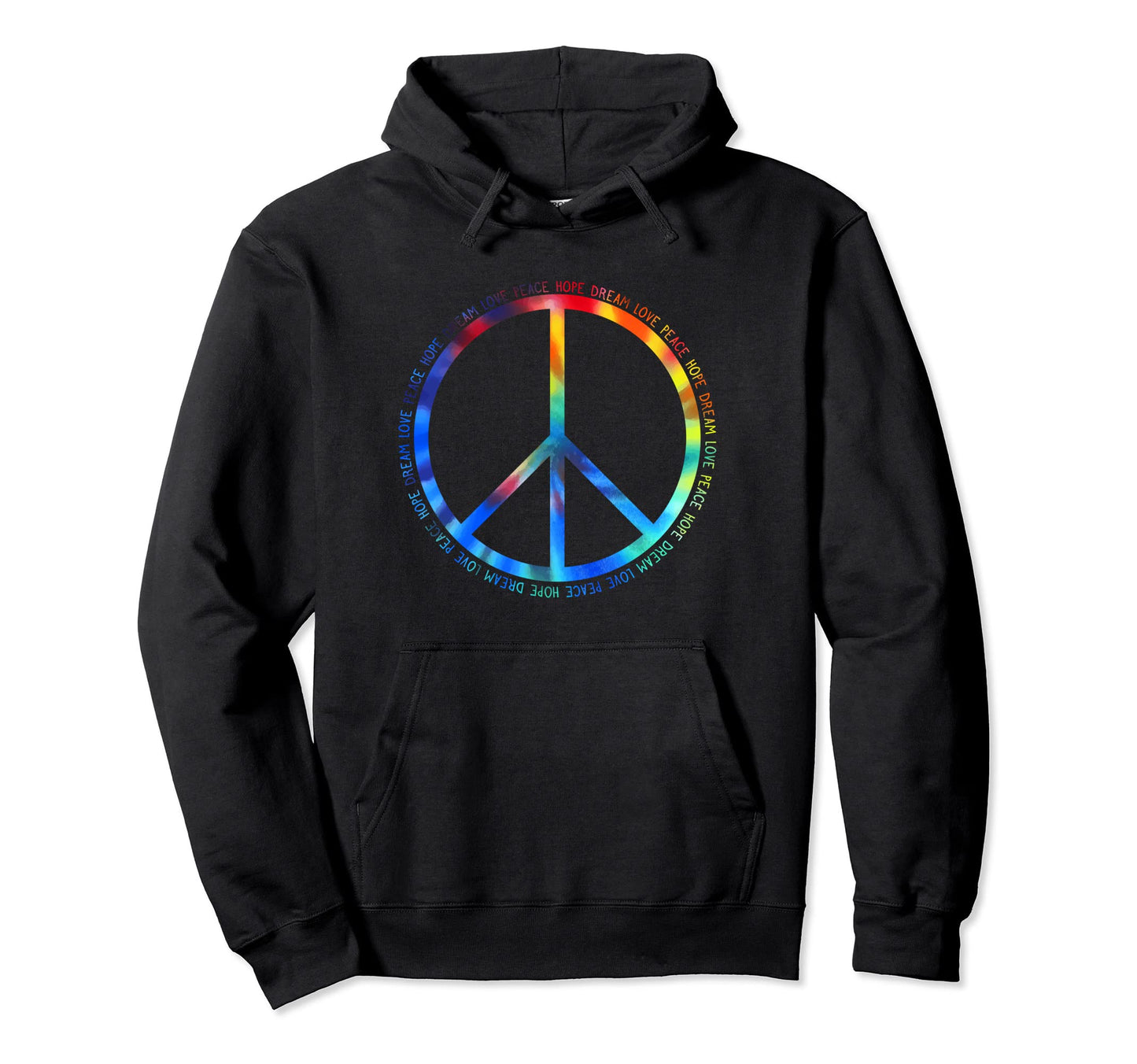 Hope Dream Love Boho Tie Dye Groovy Hoodie - Graphic Print for Adults - T-Shirt, Sweatshirt, Hoodie