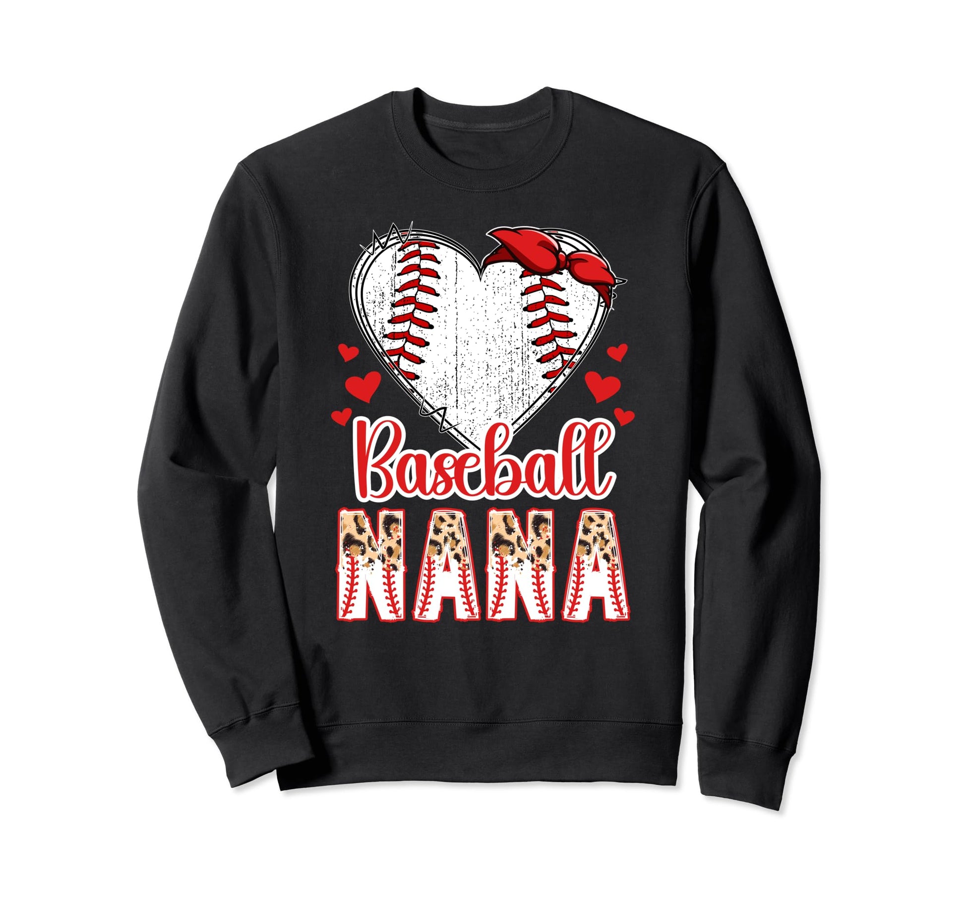 Baseball Nana Leopard Grandma Nana Sweatshirt - Aesthetic Graphic Unisex - T-Shirt, Sweatshirt, Hoodie