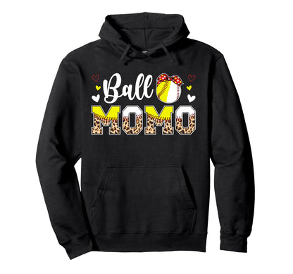Ball Momo Leopard Softball Hoodie - Casual Everyday Wear Men Women - T-Shirt, Sweatshirt, Hoodie