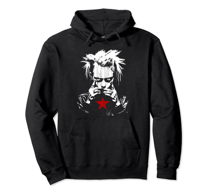 Grunge Distressed Punk And Red Color Hoodie - Minimalist Print Men Women - T-Shirt, Sweatshirt, Hoodie