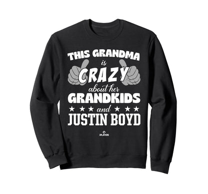 Grandma Crazy Justin Boyd Sweatshirt - Minimalist Print for Adults - T-Shirt, Sweatshirt, Hoodie