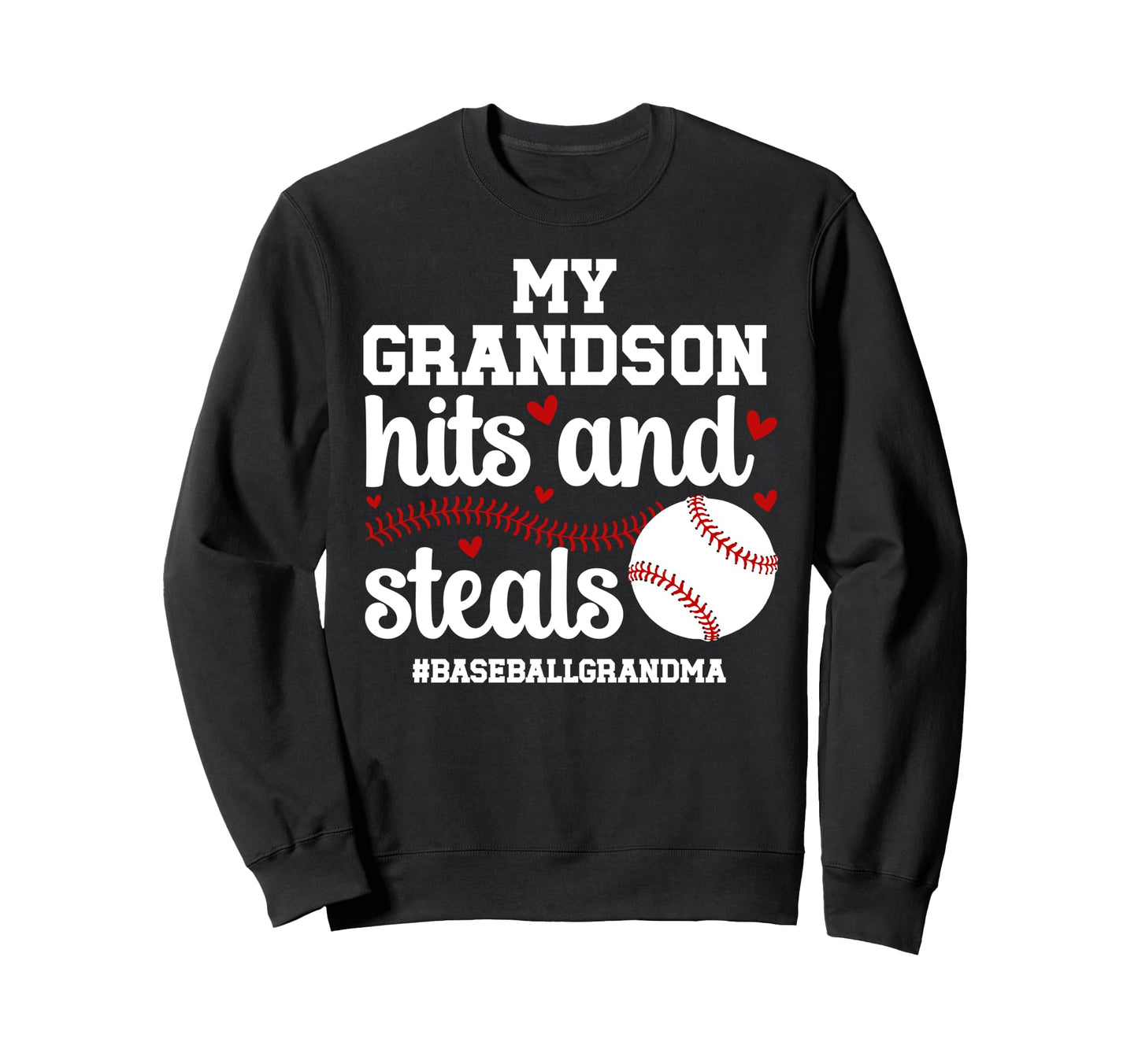 My Grandson Baseball Grandma Sweatshirt - Minimalist Print Men Women - T-Shirt, Sweatshirt, Hoodie