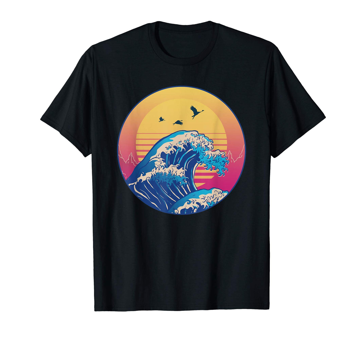 Kanagawa Japanese Vaporwave Aesthetic T-Shirt - Novelty Apparel Unisex - T-Shirt, Sweatshirt, Hoodie