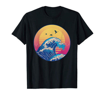 Kanagawa Japanese Vaporwave Aesthetic T-Shirt - Novelty Apparel Unisex - T-Shirt, Sweatshirt, Hoodie