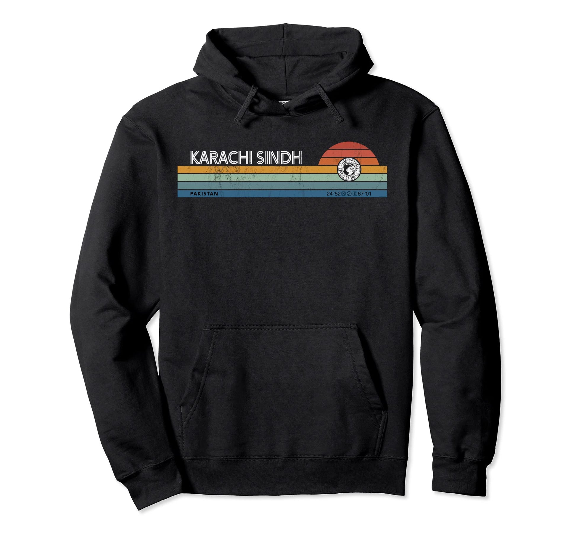 Karachi Sindh Pakistan Sunset Rainbow Hoodie - Custom Art Print for Adults - T-Shirt, Sweatshirt, Hoodie