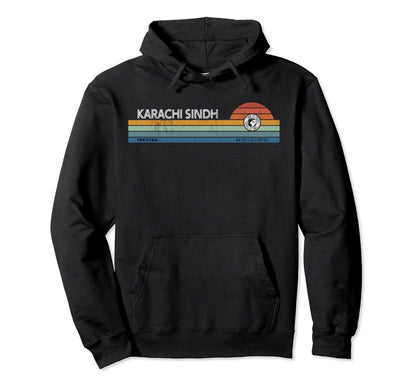 Karachi Sindh Pakistan Sunset Rainbow Hoodie - Custom Art Print for Adults - T-Shirt, Sweatshirt, Hoodie