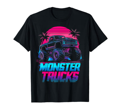 Monster Truck 4 Wheeler Vaporwave T-Shirt - Novelty Apparel for Adults - T-Shirt, Sweatshirt, Hoodie