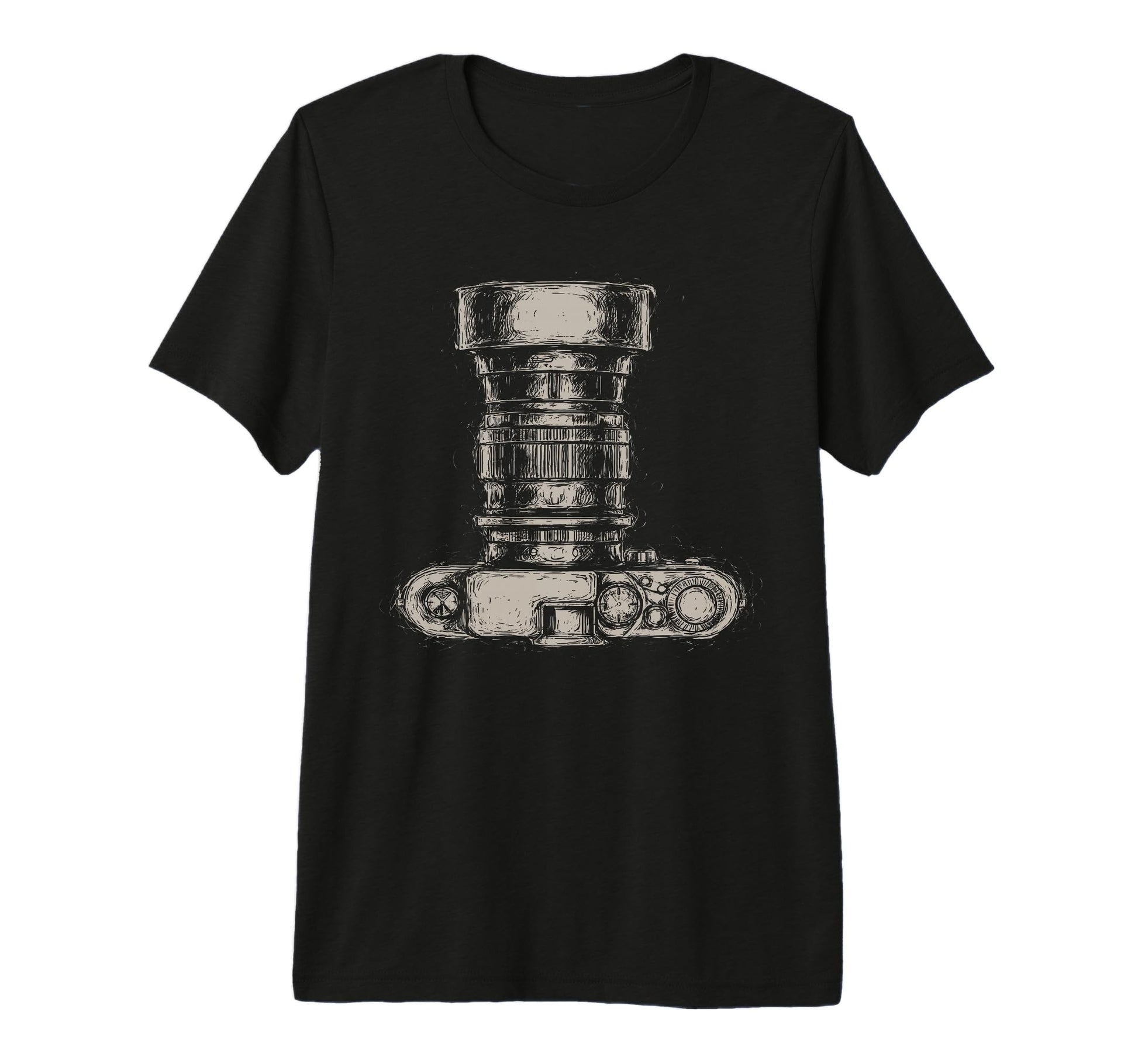 Camera Drawing Scribble Art T-Shirt - Unique Graphic for Adults - T-Shirt, Sweatshirt, Hoodie