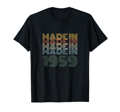 Made 1959 Typography 61St Birthday T-Shirt - Streetwear Style for Adults - T-Shirt, Sweatshirt, Hoodie