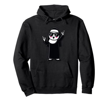 Nun Sunglasses Rock Hand Signs Funny Hoodie - Streetwear Style Men Women - T-Shirt, Sweatshirt, Hoodie
