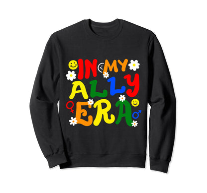 My Ally Era Groovy Lgbtq Rainbow Sweatshirt - Fun Novelty Design Unisex - T-Shirt, Sweatshirt, Hoodie