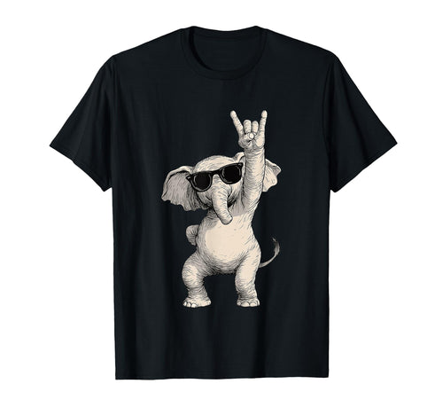 Elephant Rock Gesture Sunglasses Fun T-Shirt - Unique Graphic Unisex - T-Shirt, Sweatshirt, Hoodie