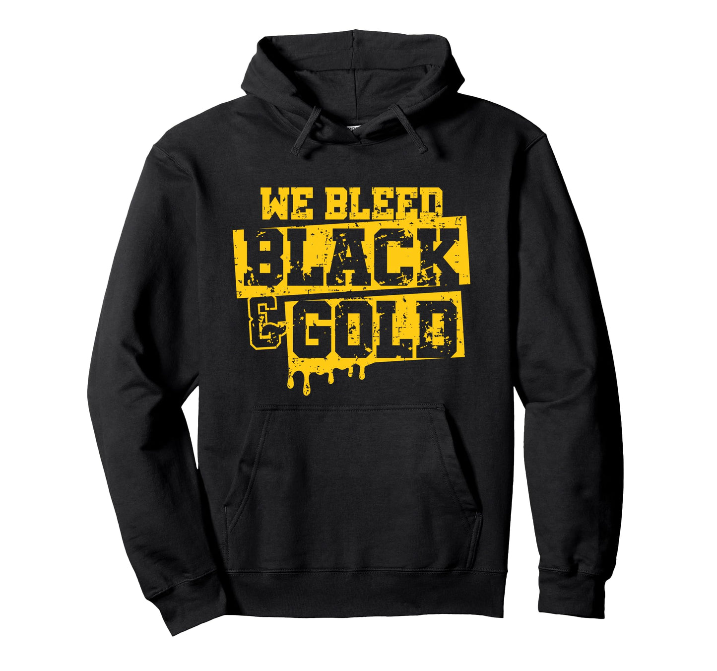 We Bleed Black Gold Game Day Group School Hoodie - Minimalist Print Unisex - T-Shirt, Sweatshirt, Hoodie