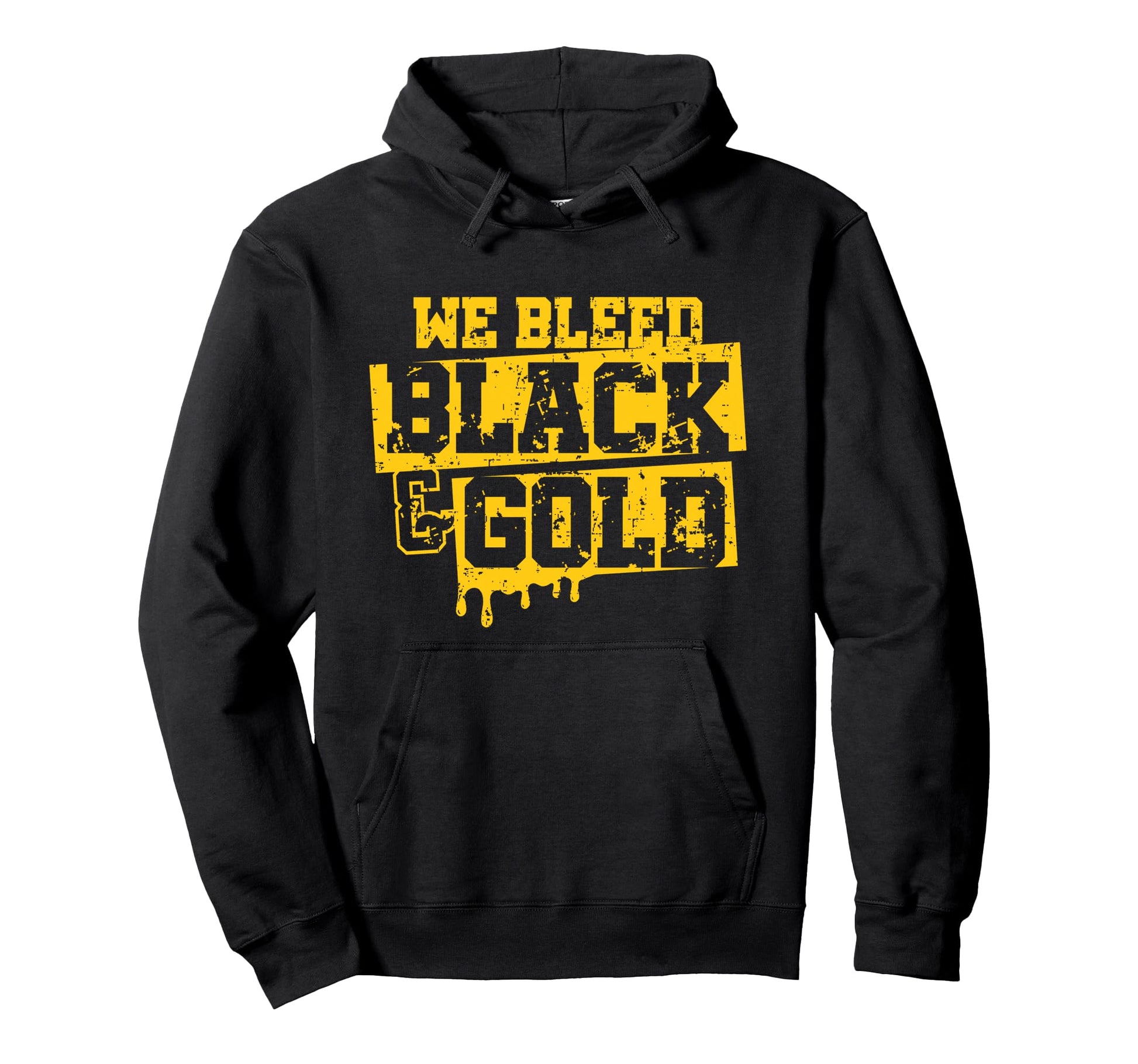 We Bleed Black Gold Game Day Group School Hoodie - Minimalist Print Unisex - T-Shirt, Sweatshirt, Hoodie