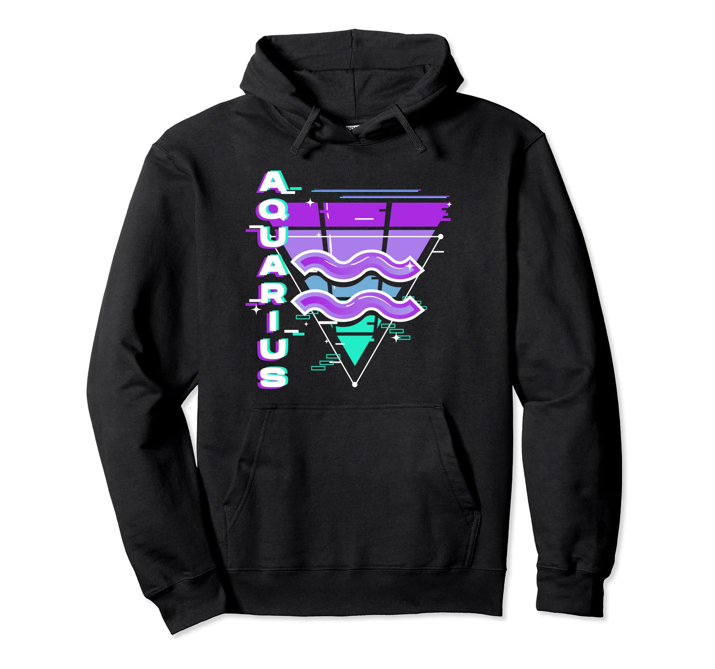 Aquarius Zodiac Sign Vaporwave Aesthetics Hoodie - Novelty Apparel Unisex - T-Shirt, Sweatshirt, Hoodie