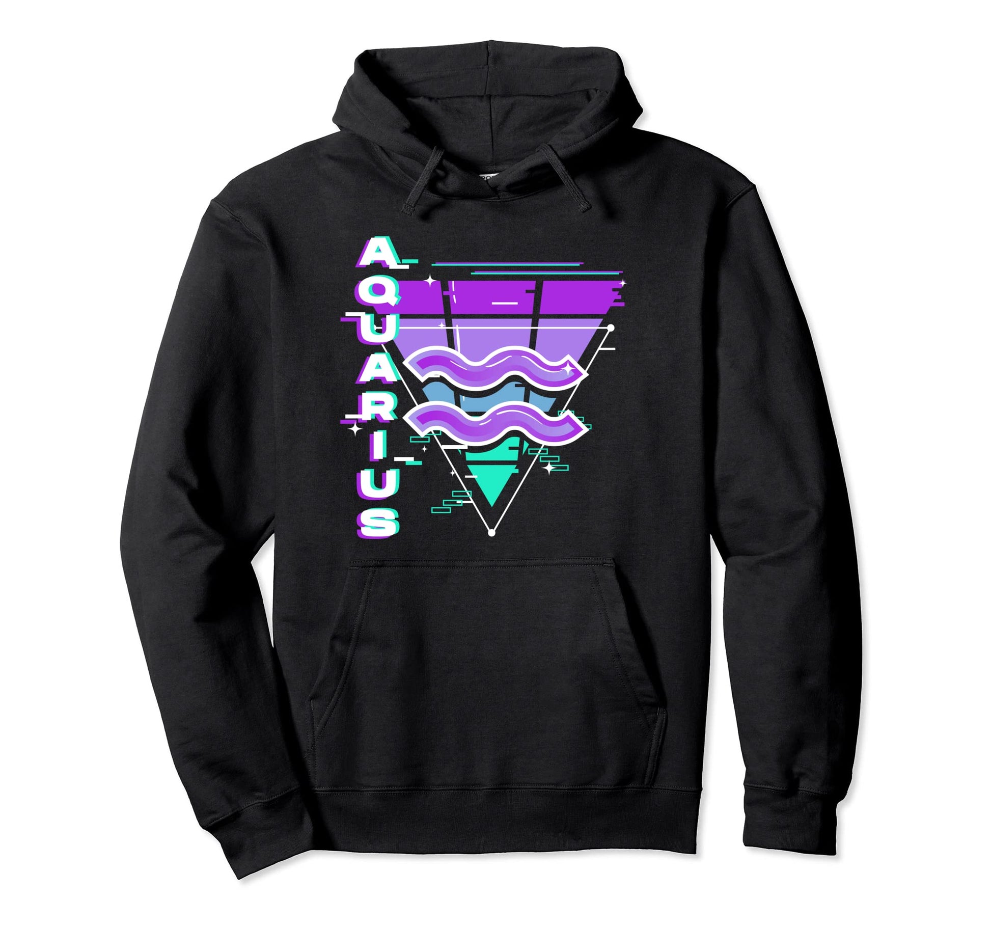Aquarius Zodiac Sign Vaporwave Aesthetics Hoodie - Novelty Apparel Unisex - T-Shirt, Sweatshirt, Hoodie