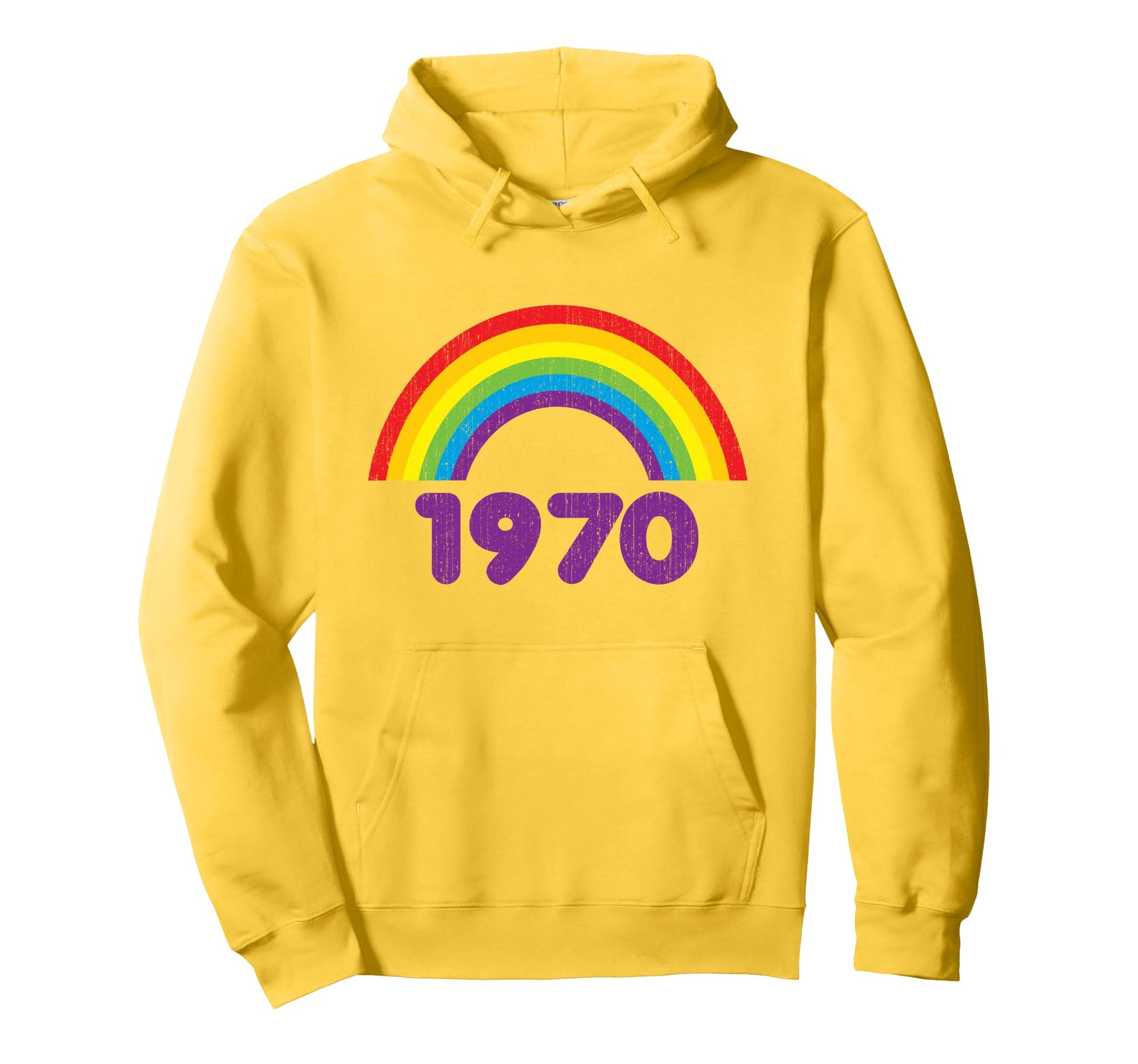 70S Groovy 1970 Rainbow Rough Hoodie - Graphic Print Unisex - T-Shirt, Sweatshirt, Hoodie