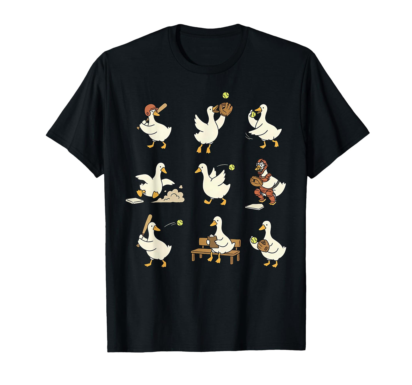 Silly Goose Playing Softball Sport T-Shirt - Aesthetic Graphic Unisex - T-Shirt, Sweatshirt, Hoodie