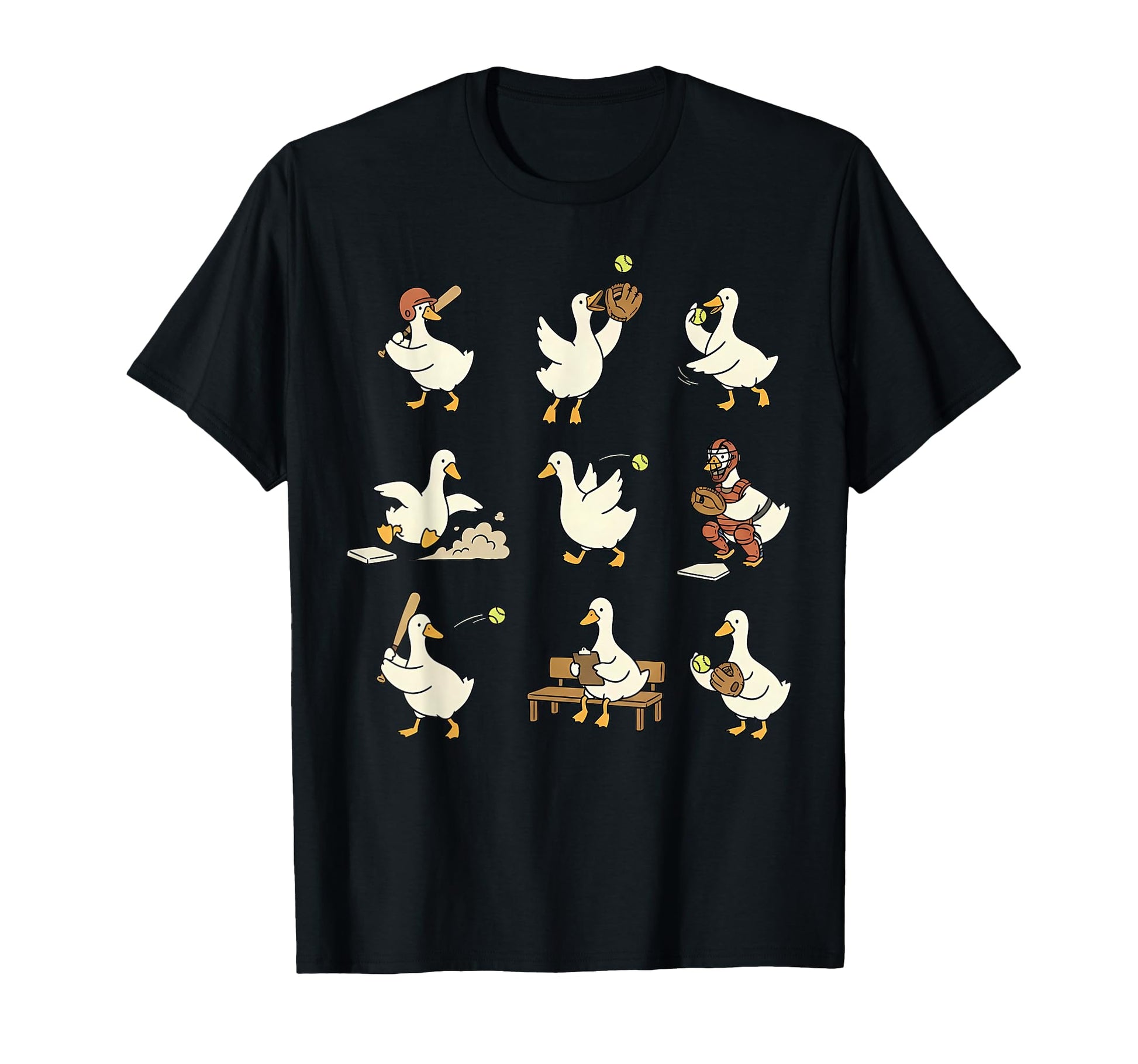 Silly Goose Playing Softball Sport T-Shirt - Aesthetic Graphic Unisex - T-Shirt, Sweatshirt, Hoodie