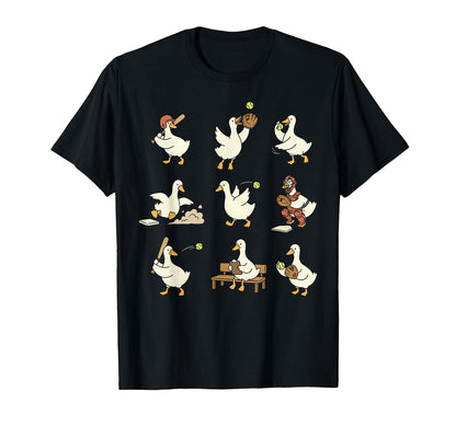 Silly Goose Playing Softball Sport T-Shirt - Aesthetic Graphic Unisex - T-Shirt, Sweatshirt, Hoodie