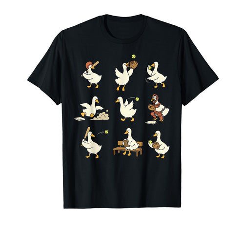 Silly Goose Playing Softball Sport T-Shirt - Aesthetic Graphic Unisex - T-Shirt, Sweatshirt, Hoodie