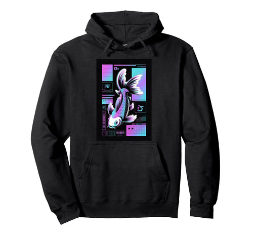 Cyberpunk Aquarium Koi Fish Vaporwave Hoodie - Aesthetic Graphic Unisex - T-Shirt, Sweatshirt, Hoodie