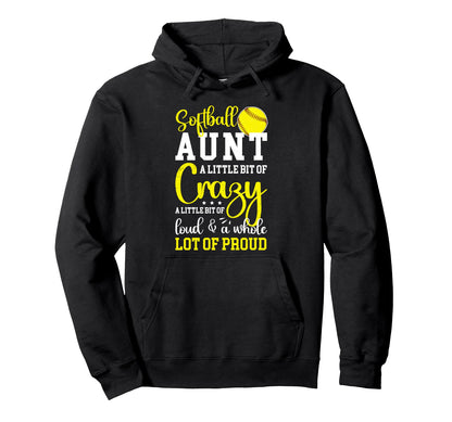 Softball Aunt Proud Aunt Softball Player Hoodie - Trendy Graphic Men Women - T-Shirt, Sweatshirt, Hoodie