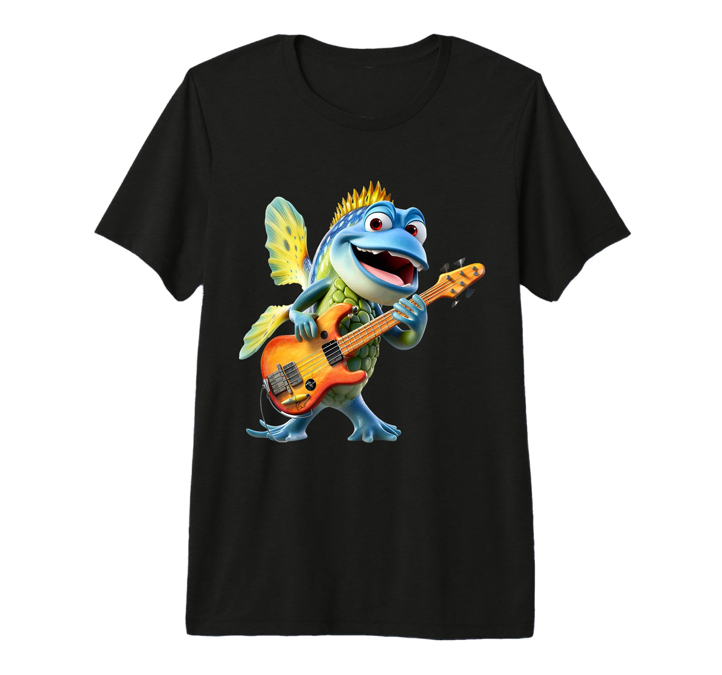Funny Fish Bass Guitar Player Rock T-Shirt - Aesthetic Graphic for Adults - T-Shirt, Sweatshirt, Hoodie