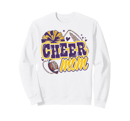 Purple And Gold Cheer Mom Team Sweatshirt - Fun Novelty Design Men Women - T-Shirt, Sweatshirt, Hoodie