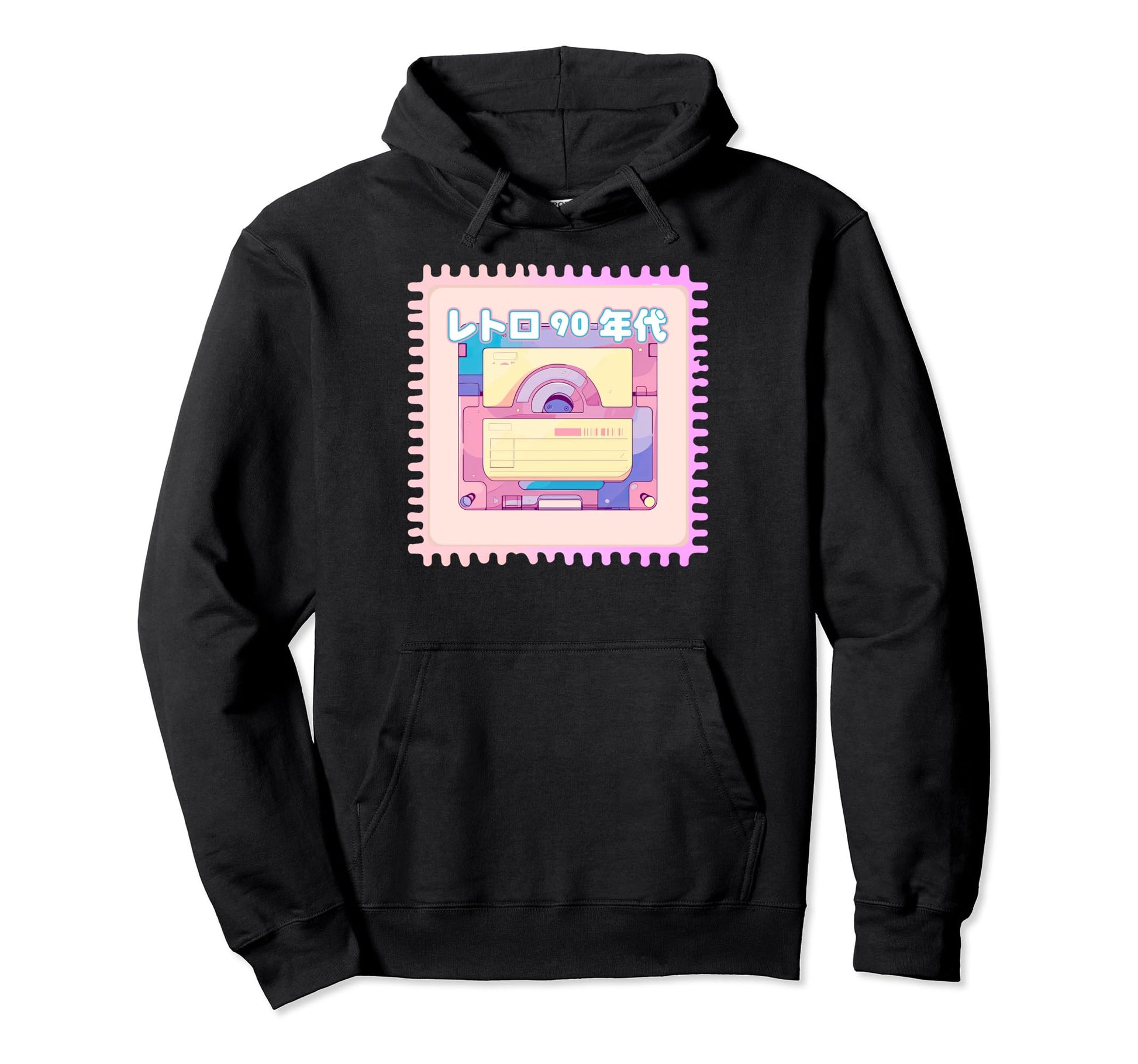 Pastel Floppy Disk Postage Stamp Y2K Hoodie - Novelty Apparel for Adults - T-Shirt, Sweatshirt, Hoodie