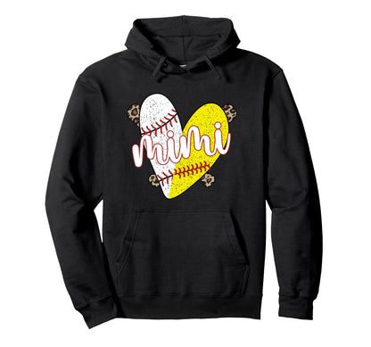 Proud Baseball Softball Mimi Grandma Hoodie - Novelty Apparel for Adults - T-Shirt, Sweatshirt, Hoodie