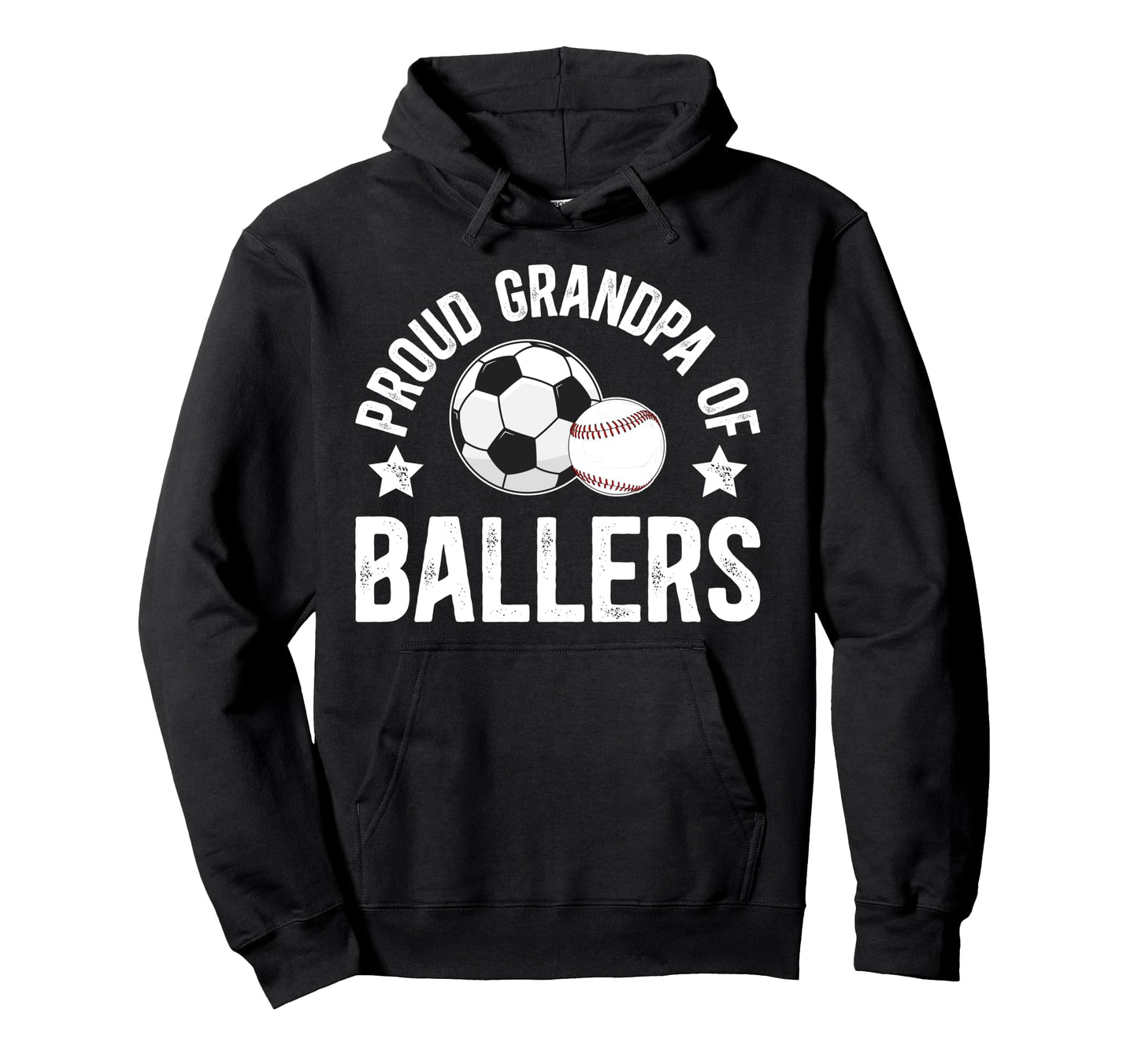 Proud Grandpa Ballers Baseball Hoodie - Casual Everyday Wear Men Women - T-Shirt, Sweatshirt, Hoodie
