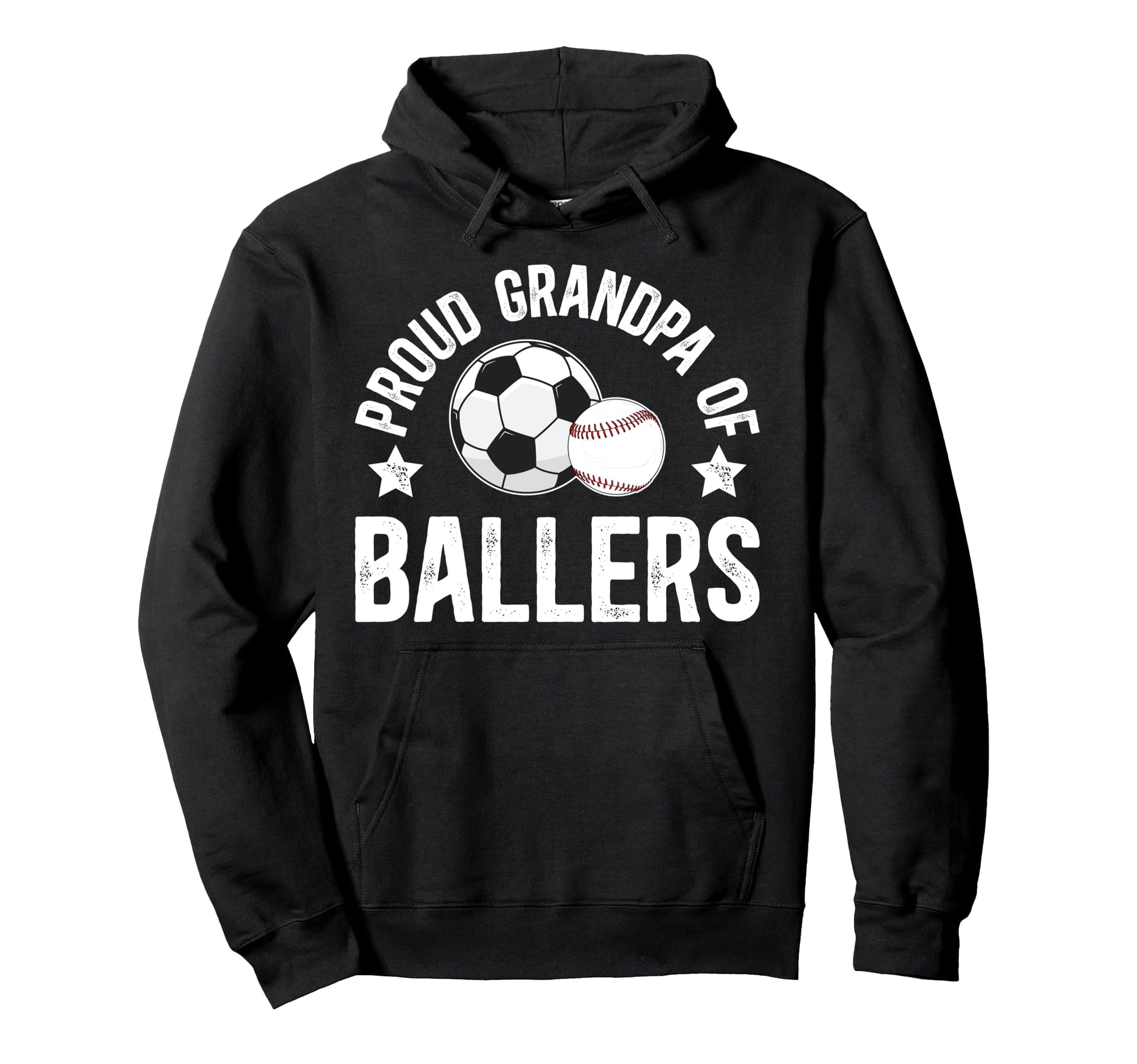 Proud Grandpa Ballers Baseball Hoodie - Casual Everyday Wear Men Women - T-Shirt, Sweatshirt, Hoodie
