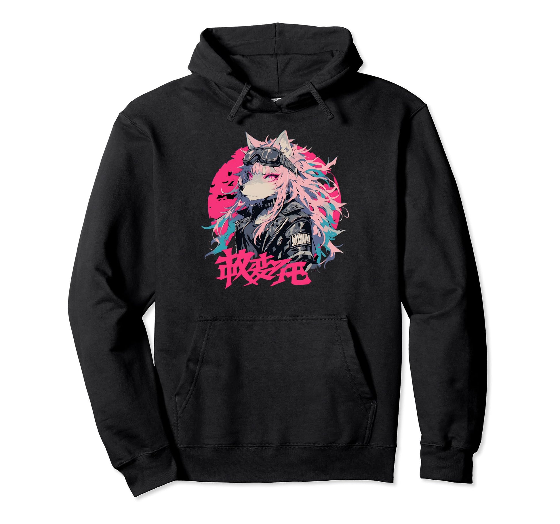 Goth Grunge Demon Anime Furry Wolf Hoodie - Aesthetic Graphic for Adults - T-Shirt, Sweatshirt, Hoodie