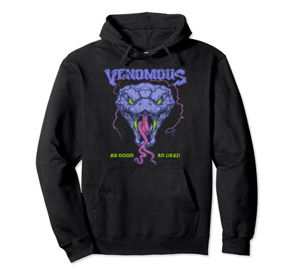 Toxic Snake Head Python Hoodie - Unique Graphic Men Women - T-Shirt, Sweatshirt, Hoodie