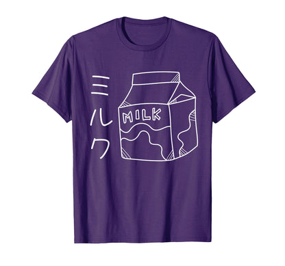 Milk Japanese Kawaii Line Art T-Shirt - Streetwear Style Men Women - T-Shirt, Sweatshirt, Hoodie