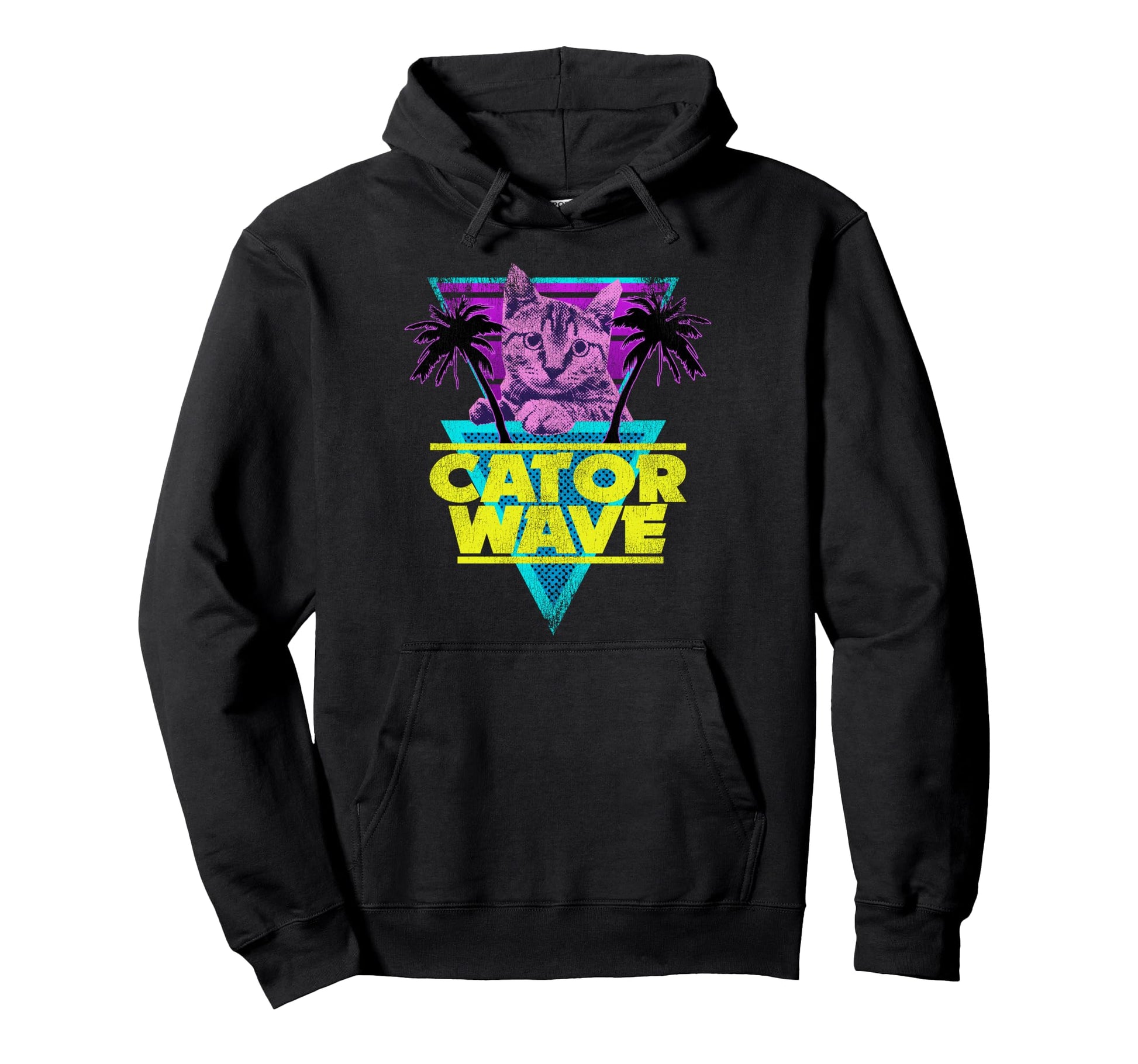 Catorwave 80S Retrowave Cat 90S Vaporwave Hoodie - Custom Art Print Unisex - T-Shirt, Sweatshirt, Hoodie