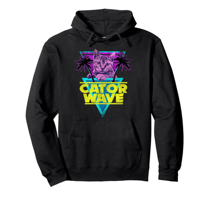 Catorwave 80S Retrowave Cat 90S Vaporwave Hoodie - Custom Art Print Unisex - T-Shirt, Sweatshirt, Hoodie