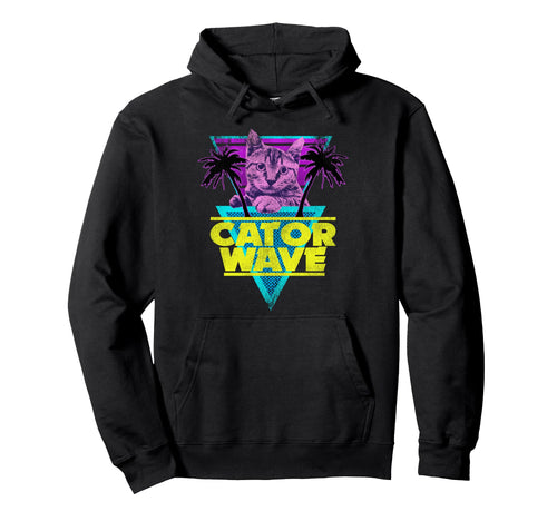 Catorwave 80S Retrowave Cat 90S Vaporwave Hoodie - Custom Art Print Unisex - T-Shirt, Sweatshirt, Hoodie