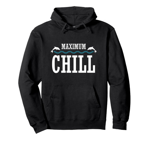 Maximum Chill Summer Dolphin Vaporwave Hoodie - Unique Graphic Men Women - T-Shirt, Sweatshirt, Hoodie