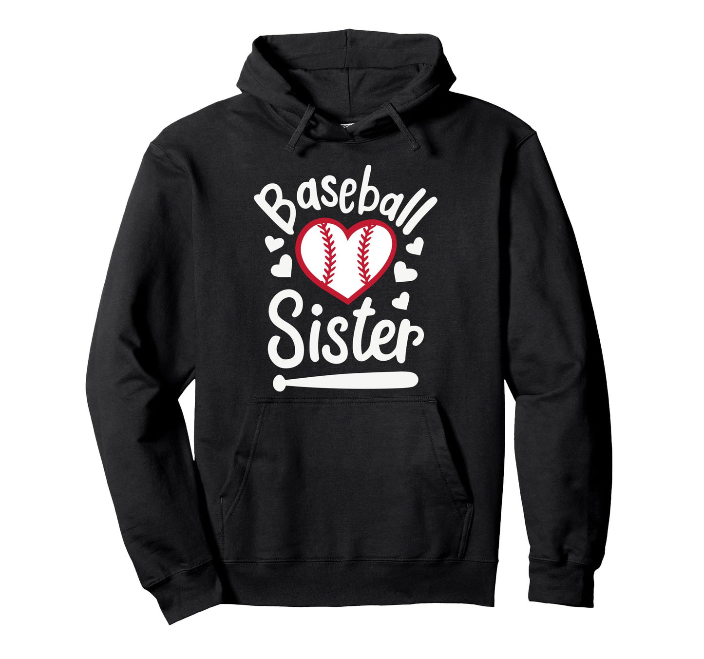 Baseball Sister Heart Players Sister Hoodie - Trendy Graphic for Adults - T-Shirt, Sweatshirt, Hoodie