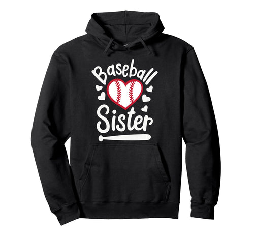 Baseball Sister Heart Players Sister Hoodie - Trendy Graphic for Adults - T-Shirt, Sweatshirt, Hoodie