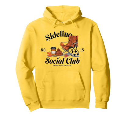 Sideline Social Club Soccer Mom Game Day Hoodie - Unique Graphic Men Women - T-Shirt, Sweatshirt, Hoodie