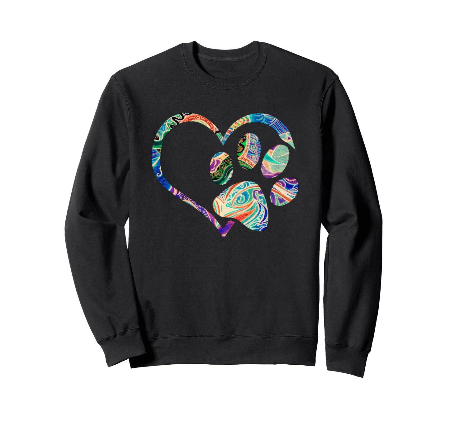 Pawprint Tie Dye Rainbow Inspired Sweatshirt - Unique Graphic Men Women - T-Shirt, Sweatshirt, Hoodie